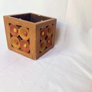 Boho Art Decor Style Wood Candle Holder